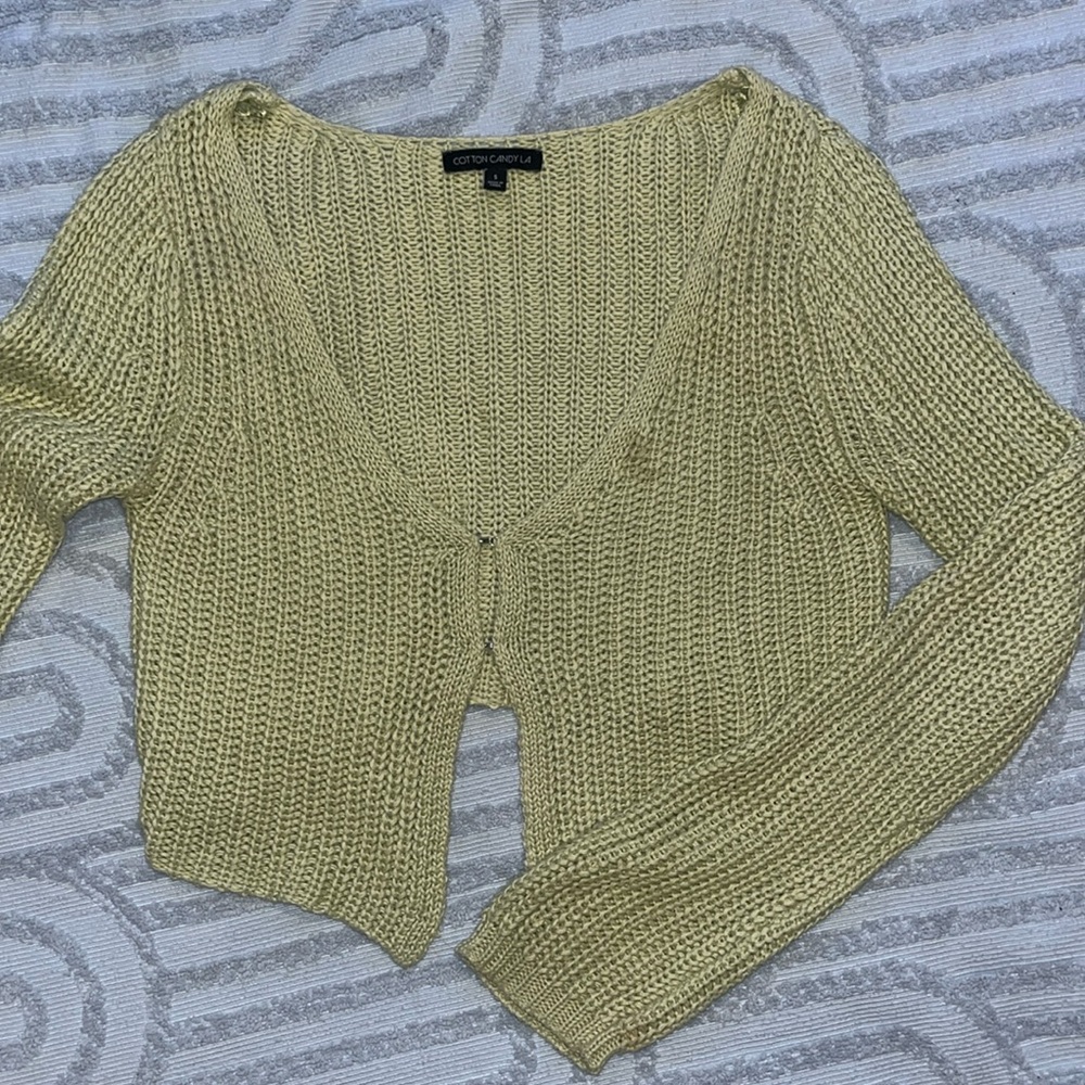sage green cardigan